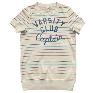 Abercrombie & Fitch Womens Size M Striped Pattern Short Sleeve Sweatshirt